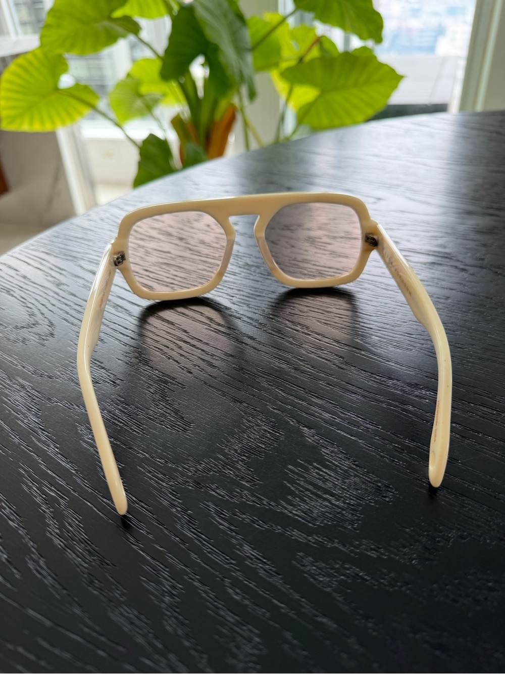 Elisa Johnson Women's Cream Square Sunglasses - Picture 4 of 5